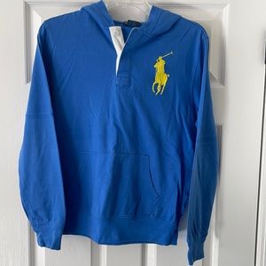 Boys Polo long sleeve hooded shirt